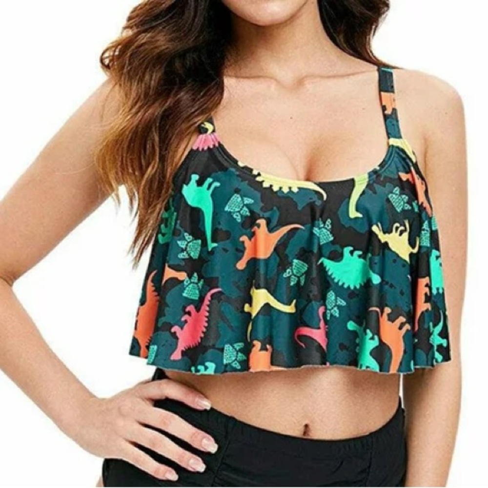 Dressfo Dinosaur Bathing Suit Top. Sz 8/L